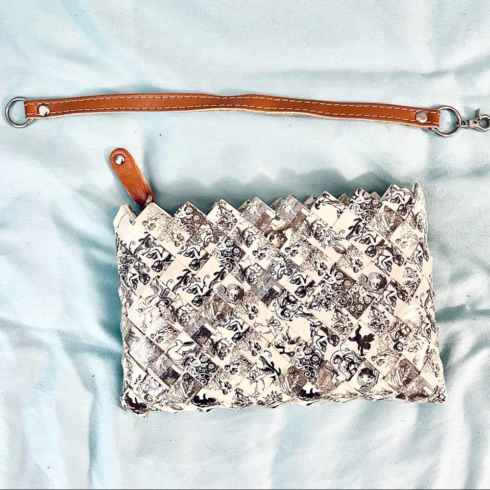 *Host Pick!* Nahui Ollin Vintage Candy Wrapper Cherub Print Medium Wristlet